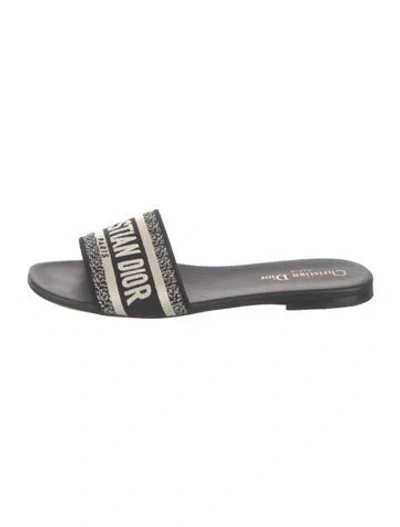 Pre-owned Dior Canvas Graphic Print Slides In Multicolor