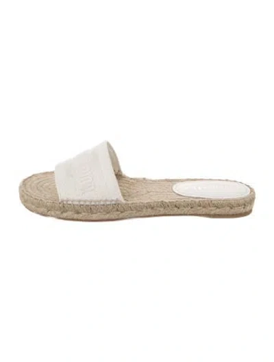 Pre-owned Dior Canvas Graphic Print Slides In Neutrals