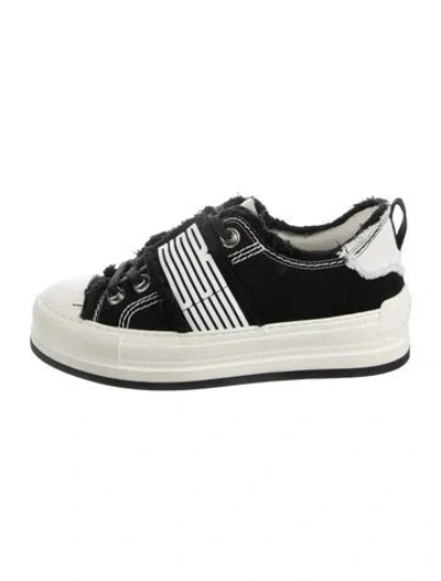Pre-owned Dior Canvas Graphic Print Sneakers In Black