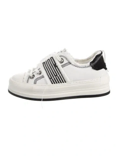 Pre-owned Dior Canvas Graphic Print Sneakers In Neutral