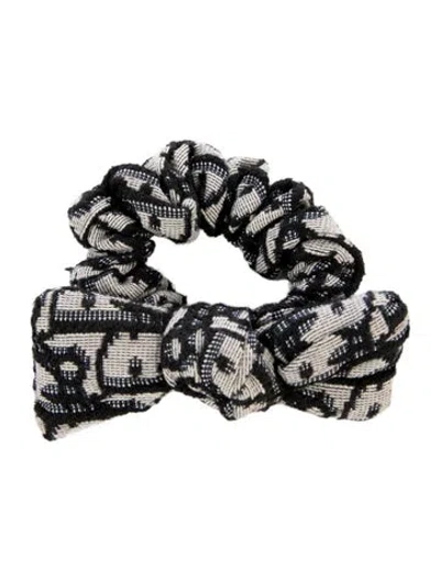 Pre-owned Dior Canvas Hair Tie In White