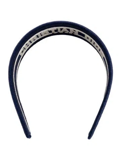 Pre-owned Dior Canvas Headband In Blue
