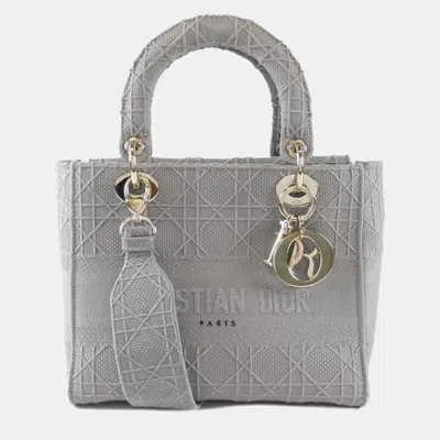 Pre-owned Dior Canvas Lady D-lite Medium Handbag