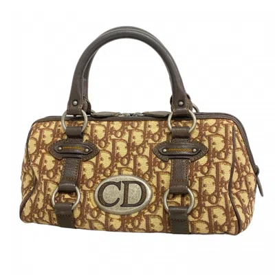 Pre-owned Dior Canvas Leather Handbag () In Brown