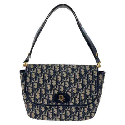 Pre-owned Dior Canvas Leather Shoulder Bag () In Blue
