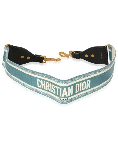 Dior Canvas Logo Embroidered Strap (authentic Pre-loved) In Gray
