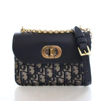 Pre-owned Dior Canvas Miss Maddy Flap Bag Mini In Blue