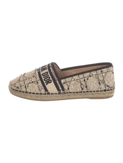 Pre-owned Dior Canvas Patterned Espadrilles In Brown