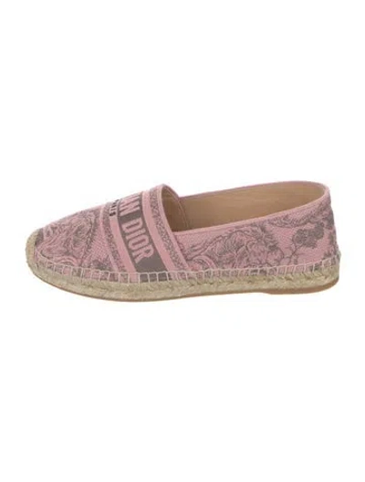 Pre-owned Dior Canvas Patterned Espadrilles In Pink