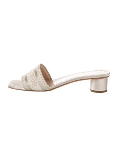 Pre-owned Dior Canvas Patterned Slides