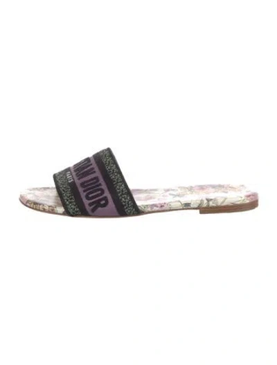 Pre-owned Dior Canvas Patterned Slides In Multi