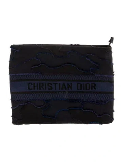 Pre-owned Dior Canvas Pouch In Blue