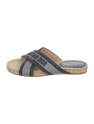 Pre-owned Dior Canvas Printed Espadrilles In Blue
