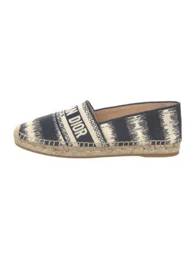 Pre-owned Dior Canvas Printed Espadrilles In Blue