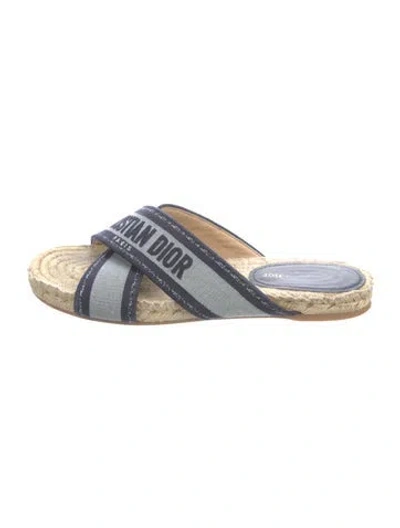 Pre-owned Dior Canvas Printed Espadrilles In Blue