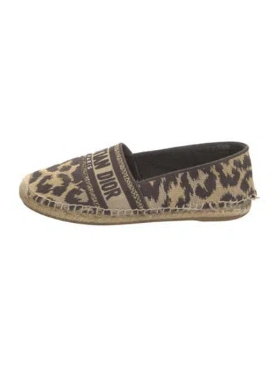 Pre-owned Dior Canvas Printed Espadrilles In Neutral