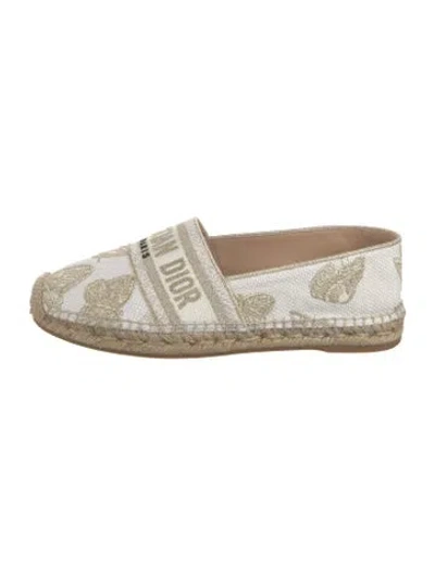 Pre-owned Dior Canvas Printed Espadrilles In Neutral