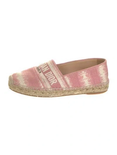 Pre-owned Dior Canvas Printed Espadrilles In Pink