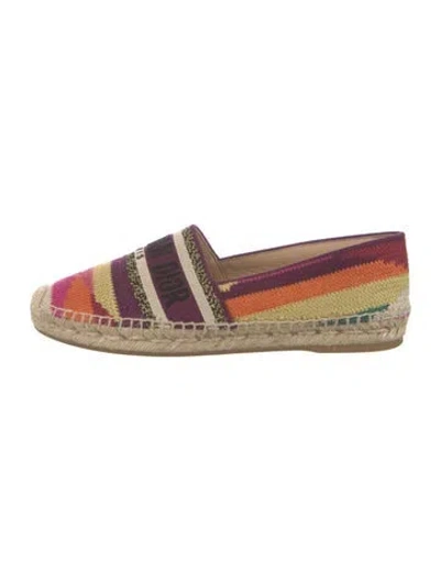 Pre-owned Dior Canvas Printed Espadrilles In Purple