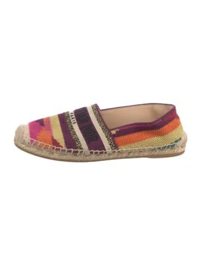 Pre-owned Dior Canvas Printed Espadrilles In Purple