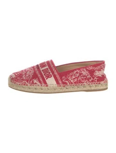 Pre-owned Dior Canvas Printed Espadrilles In Red