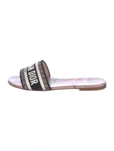 Pre-owned Dior Canvas Printed Slides In Multi