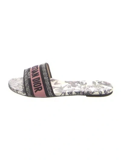 Pre-owned Dior Canvas Printed Slides In Multi