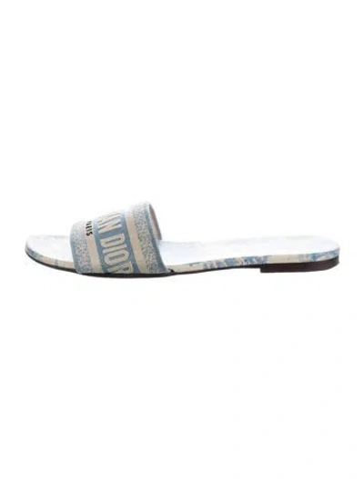 Pre-owned Dior Canvas Printed Slides In Multi