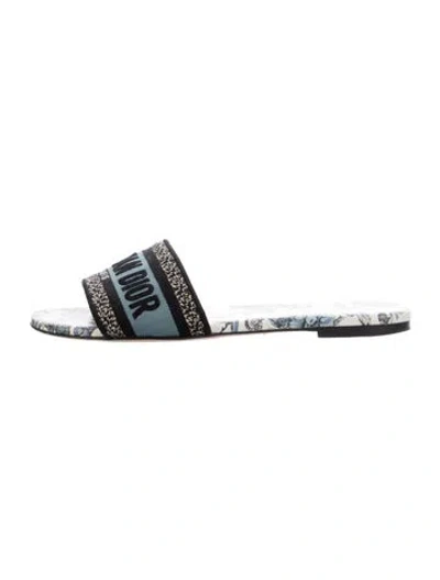 Pre-owned Dior Canvas Printed Slides In Multi