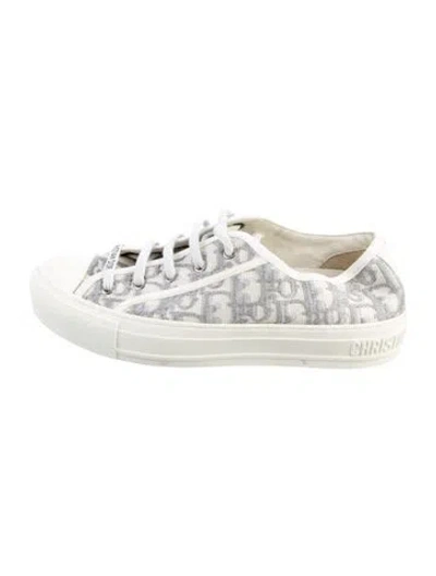 Pre-owned Dior Canvas Printed Sneakers In Silver