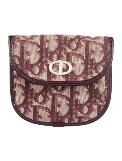 Pre-owned Dior Canvas Printed Wallet In Red