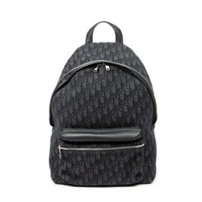 Pre-owned Dior Canvas Rider Backpack In Black