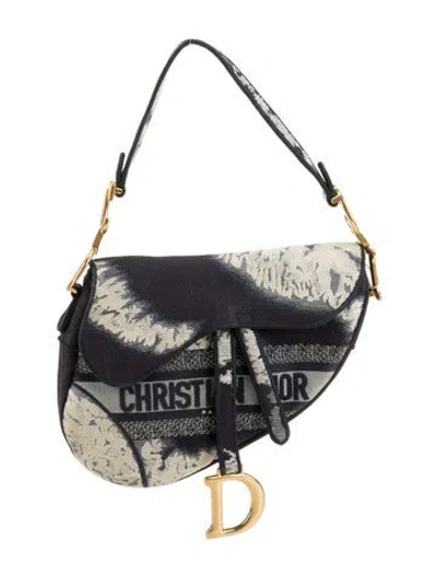 Pre-owned Dior Canvas Saddle In Blue
