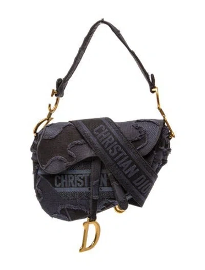 Pre-owned Dior Canvas Saddle In Blue