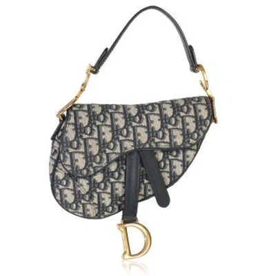 Pre-owned Dior Canvas Saddle In Blue
