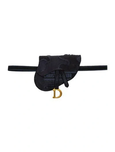 Pre-owned Dior Canvas Saddle In Blue
