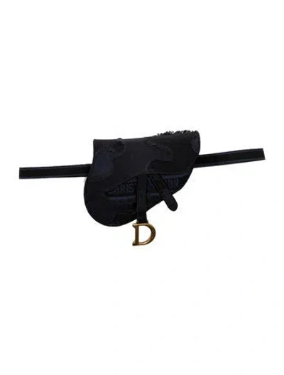 Pre-owned Dior Canvas Saddle In Blue