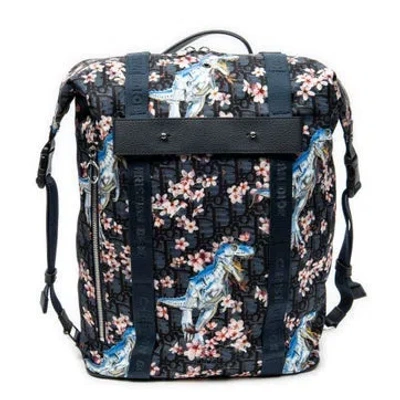 Pre-owned Dior Canvas Safari Backpack In Blue