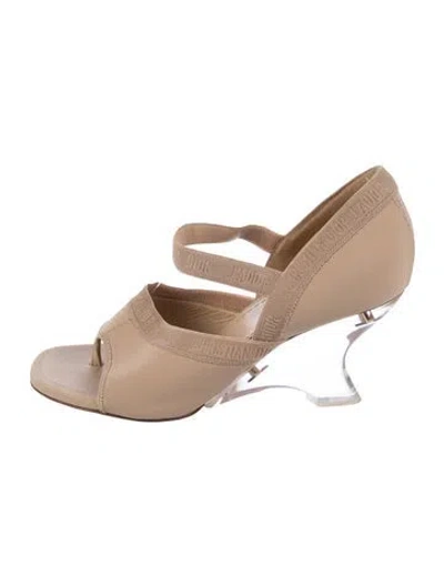 Pre-owned Dior Canvas Sandals In Neutral