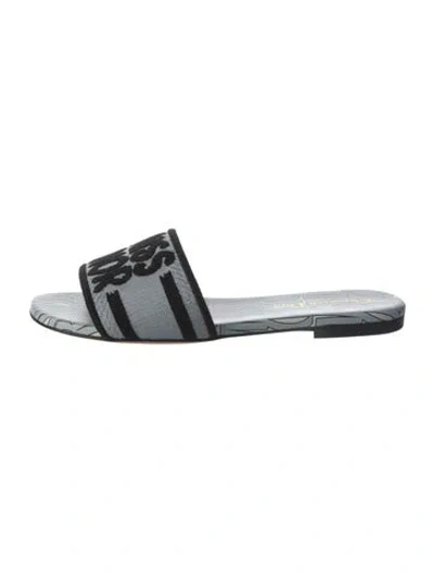Pre-owned Dior Canvas Slides In Blue