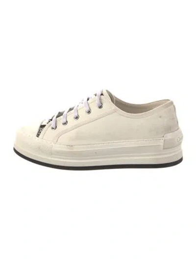 Pre-owned Dior Canvas Sneakers In White