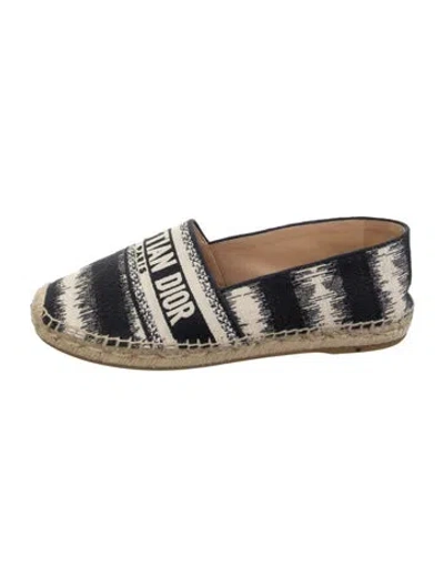 Pre-owned Dior Canvas Striped Espadrilles In Blue