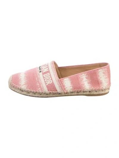 Pre-owned Dior Canvas Striped Espadrilles In Pink