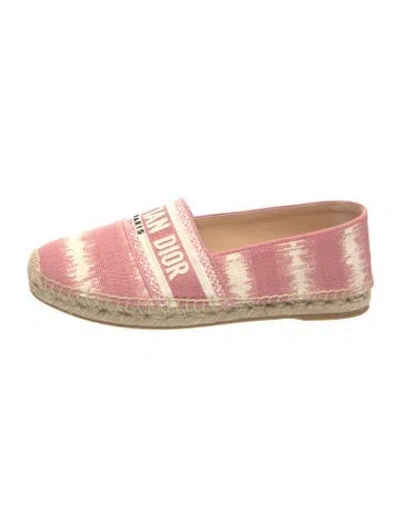 Pre-owned Dior Canvas Striped Espadrilles In Pink