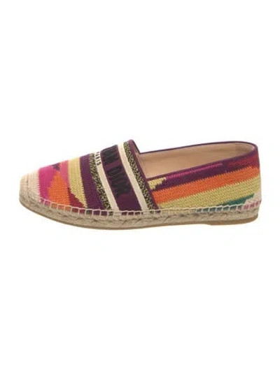 Pre-owned Dior Canvas Striped Espadrilles In Purple