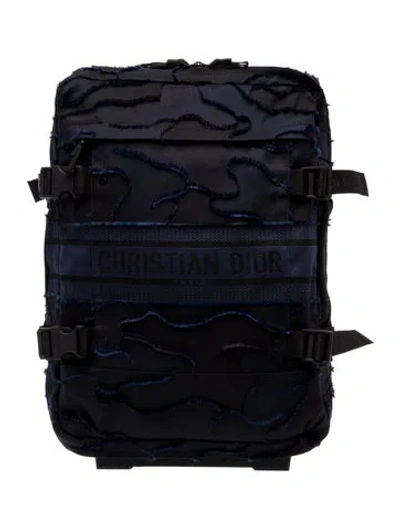 Pre-owned Dior Canvas Suitcase In Blue