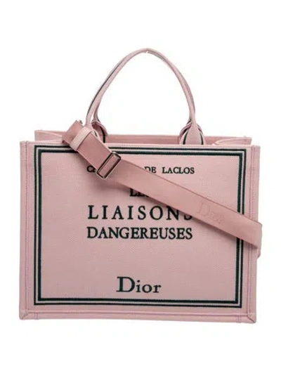 Pre-owned Dior Canvas Tote In Pink