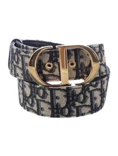 Pre-owned Dior Canvas Waist Belt In Blue