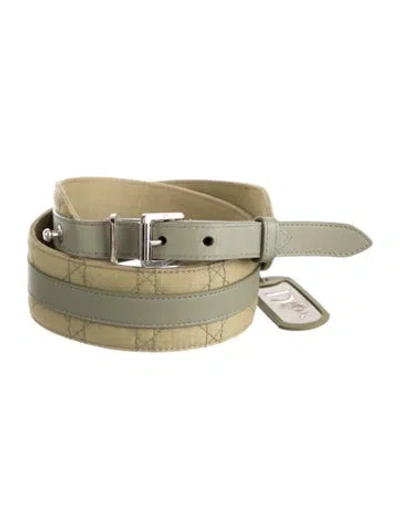 Pre-owned Dior Canvas Waist Belt In Green