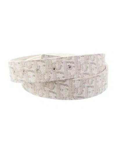 Pre-owned Dior Canvas Waist Belt In Neutrals